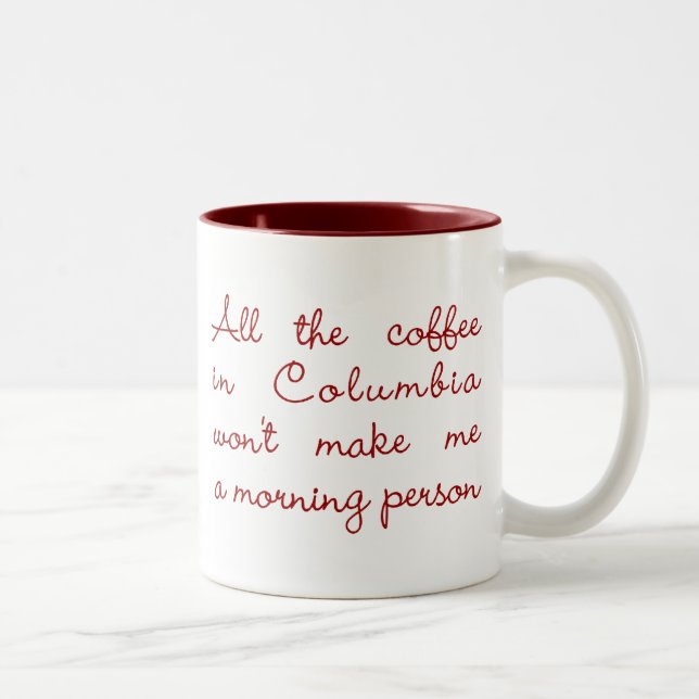 Hela kaffet i Colombia (Maroon) - v2 Två-Tonad Mugg (Höger)
