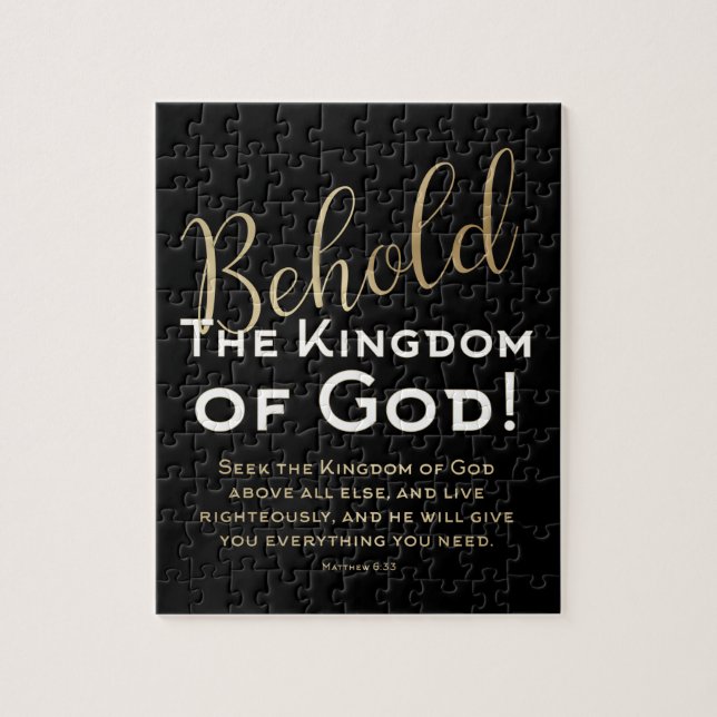 HELA! Konungariket Gud Scripture Christian Jig Pussel (Vertikal)