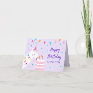 Hela Llama Roligt Cake 3rd Lila Grattis på födelse Kort
