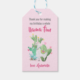 Hela Llama-Roligten - Llama Party Rosa Tack Märkre Presentetikett