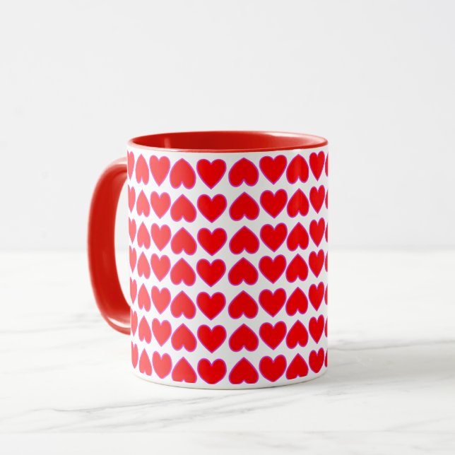 Hela Lotta Kärlek Romantic Red Hearts Galore Mugg (Framsida vänster)