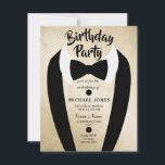 Hela Manar Guld Bow Tie Födelsedagsfest Inbjudan<br><div class="desc">Design Courtestin of https://www.etsy.com/shop/teabreakart</div>