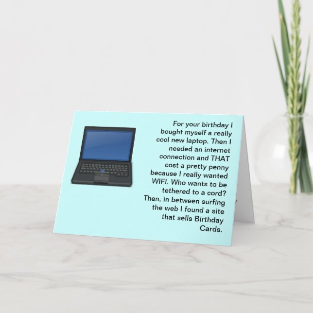 Hela min dator saker har kostat mycket. Grattis på Kort (Framsida)