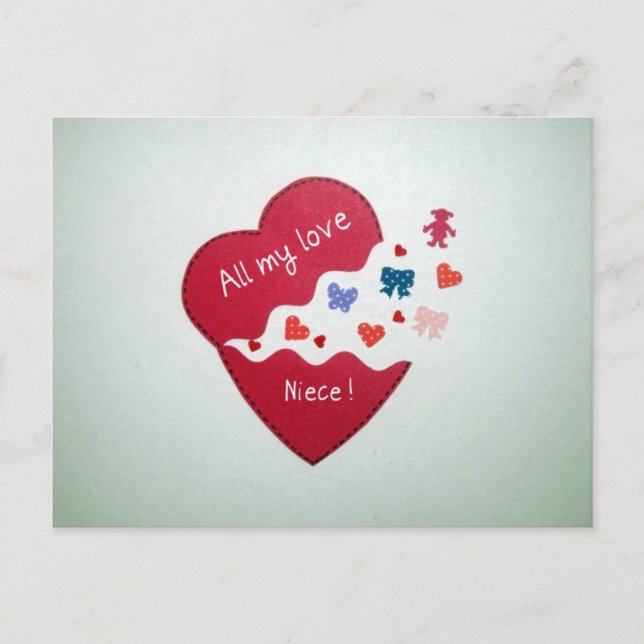 Hela min kärlek Niece! Vykort (Framsida)