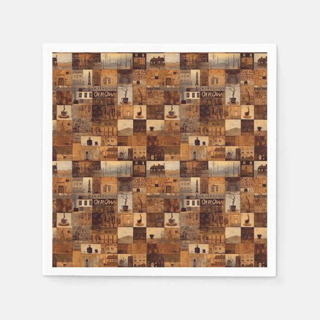 Hela mitt kaffepatchwork Quilt Mönster nr 4 Pappersservett (Framsidan)