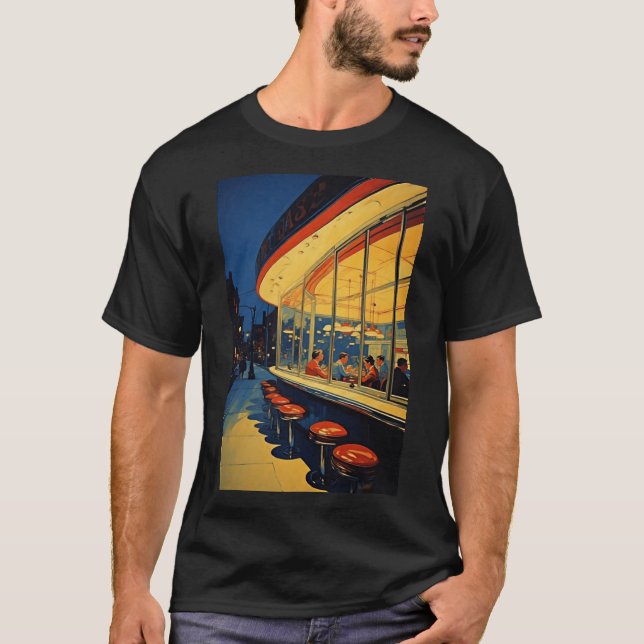 Hela natten Middag T Shirt (Framsida)