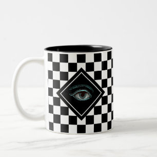 Hela Öga på Black & White Chess Magic Mugg