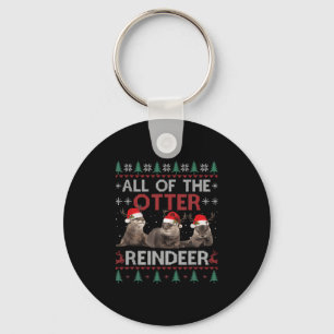 Hela Otter Reindeer jul Ugly Pajamas Julafton Nyckelring