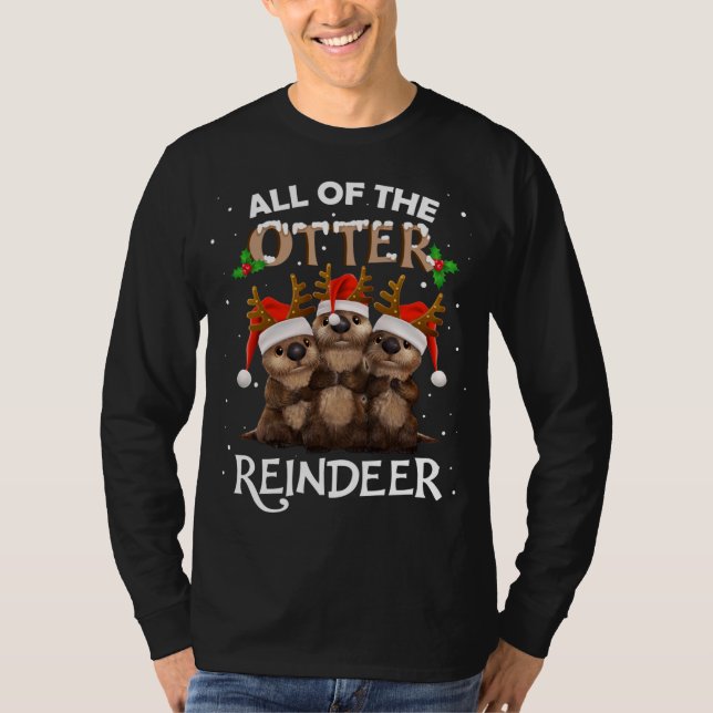 Hela Otter Reindeer-julklappen T Shirt (Framsida)