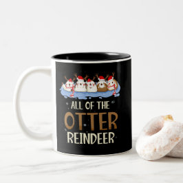 Hela Otter Reindeer-julklappen Två-Tonad Mugg