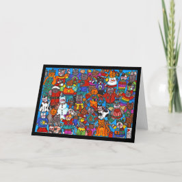 Hela partiet av katthakort kort