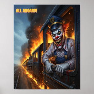 Hela planet! Evil Clown Tåg Ingenjör Poster