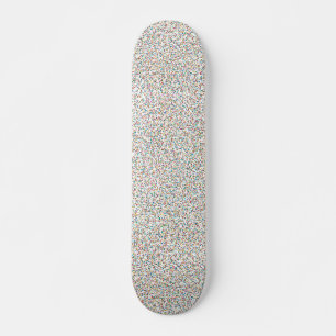 Hela regnbågsfärgade, avtryckta punkter mini skateboard bräda 18,5 cm