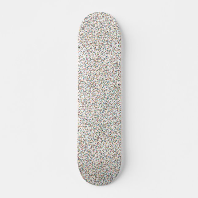Hela regnbågsfärgade, avtryckta punkter mini skateboard bräda 18,5 cm (Framsida)