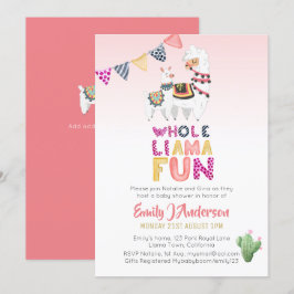 Hela Roligt-Babyen Mamma Fiesta Cacti Rosa Girls Inbjudningar