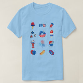 Hela Sak Amerika i Röda, vita och blå för den 4 ju T Shirt