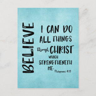 Hela sak genom Kristus Bible Verse Vykort
