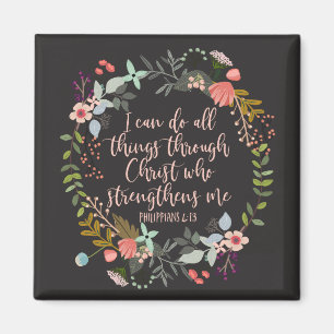 Hela sak genom Kristus Philippians Bible Verse Magnet