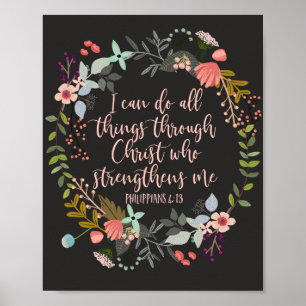 Hela sak genom Kristus Philippians Bible Verse Poster