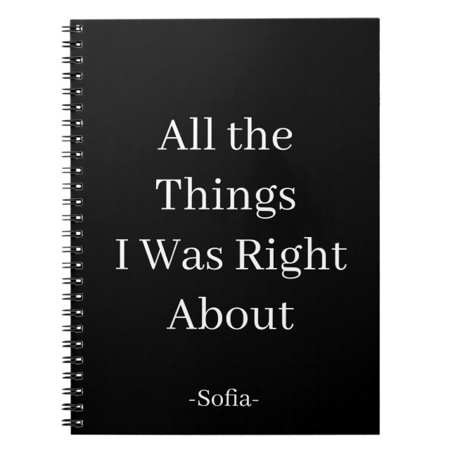 Hela Saken jag var Höger om Anteckningsbok (Framsidan)