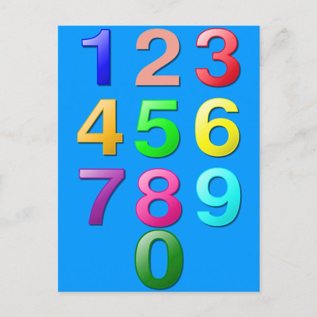 Hela siffror eller räkningsnummer till 9 vykort (Framsida)