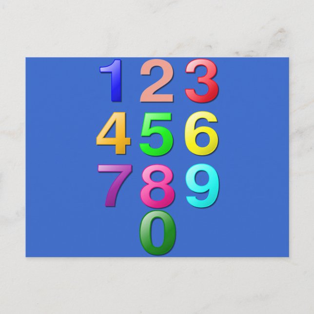 Hela siffror eller räkningsnummer till 9 vykort (Framsida)