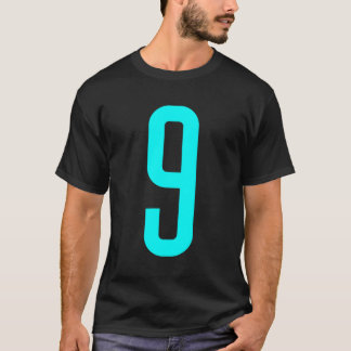 Hela Sportfantasten favoritcyan nummer 9 Jersey T Shirt