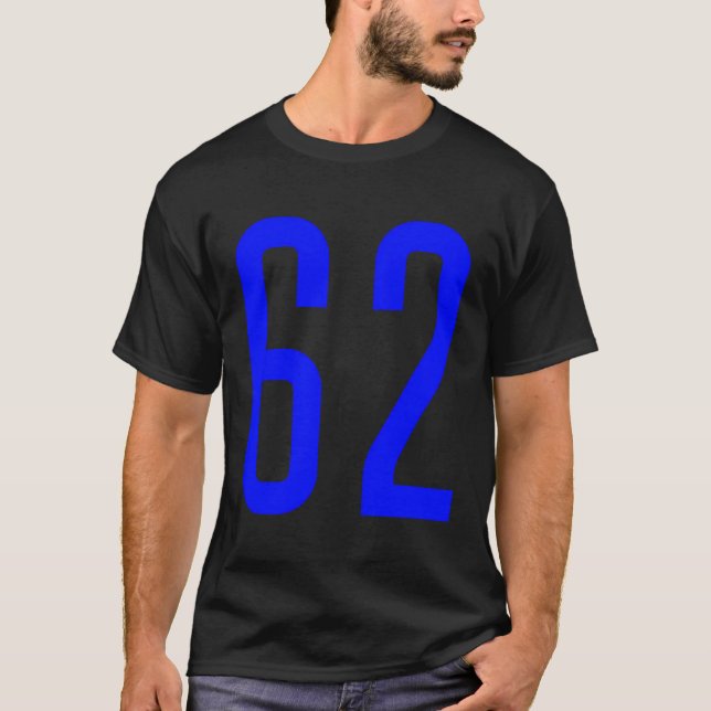 Hela Sportfantasten Favorite Blue Number 62 Jersey T Shirt (Framsida)
