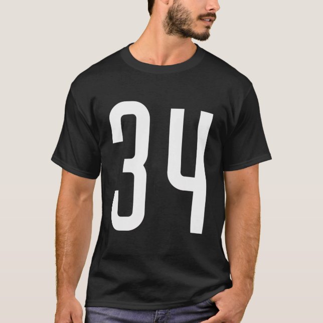 Hela Sportfantasten Favorite White Number 34 Jerse T Shirt (Framsida)