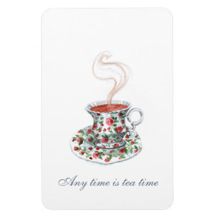 Hela tiden är tetiden Tea Slogan Quote Vintage Kop Magnet