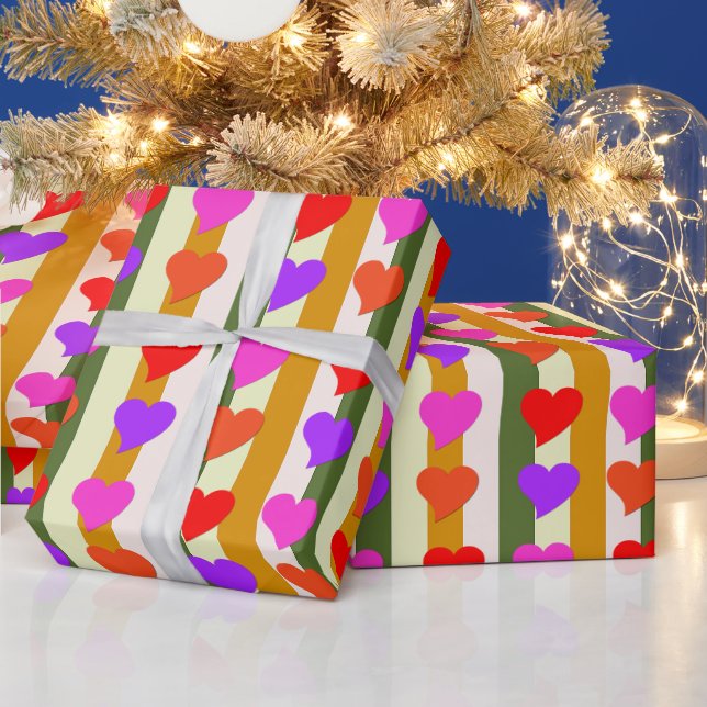 Hela Tillfälle-Roligten, färgstarka hjärtan och Ra Presentpapper (Helgdagar)