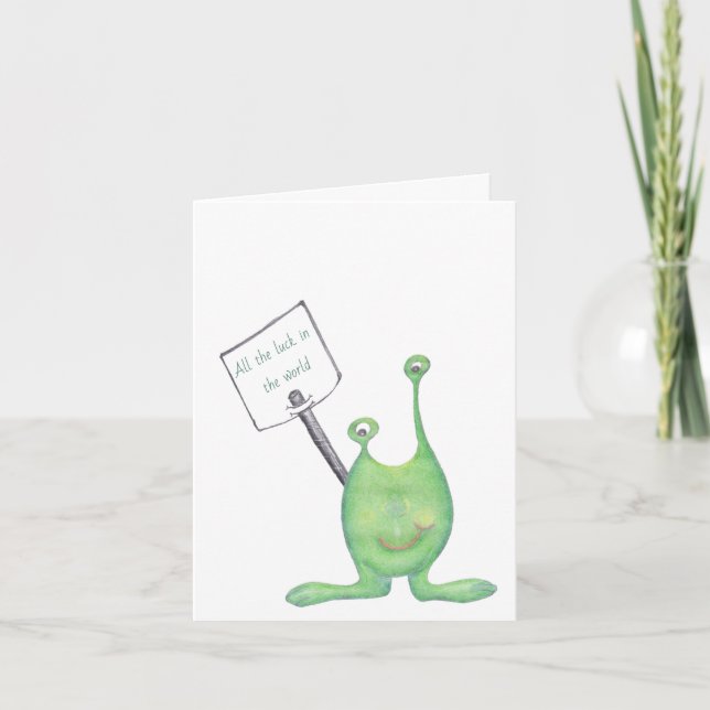 Hela tur i världen, Lycka till Alien Card Kort (Framsida)