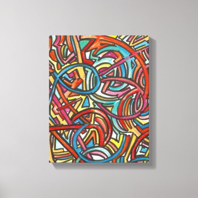 Hela Vägen - slutför konsthandling med tre Abstrak Canvastryck (Framsida)