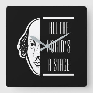 Hela världen är en scen Shakespeare-citat Thespisk Fyrkantig Klocka