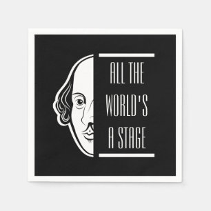 Hela världen är en scen Shakespeare-citat Thespisk Pappersservett