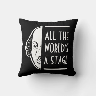 Hela världen är en scen Shakespeare Thespisk Kvot Kudde