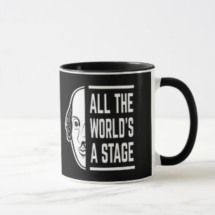 Hela världen är en scen Thespian Shakespeare-citat Mugg