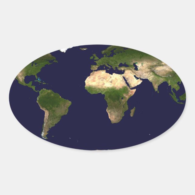 Hela världen - Planeten Earth Ovalt Klistermärke (Framsida)