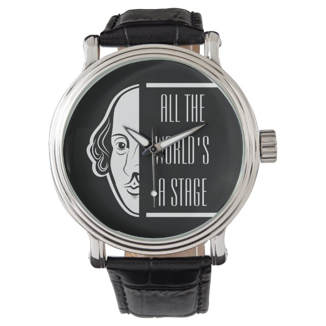 Hela världens Shakespeare-citat Thespian Armbandsur (Framsida)