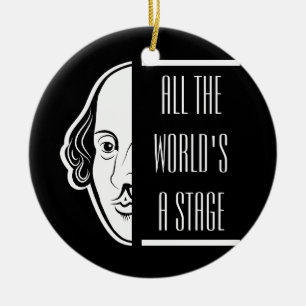 Hela världens Shakespeare-citat Thespian Julgransprydnad Keramik