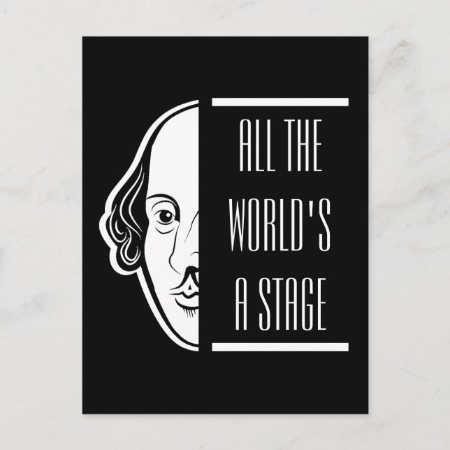 Hela världens Shakespeare-citat Thespian Vykort (Framsida)