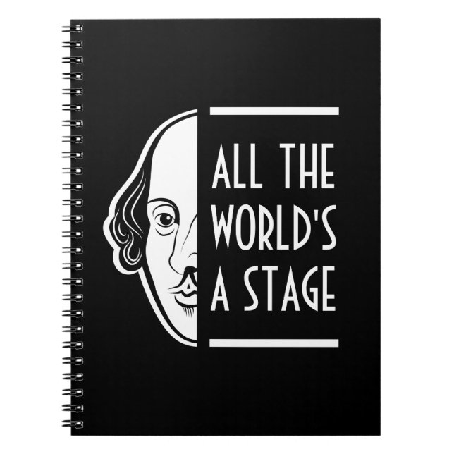 Hela världens Shakespeare Thespian-citat Anteckningsbok (Framsidan)