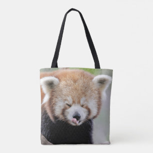 Hela väskan. Fotoröd panda, panda roux. Tygkasse