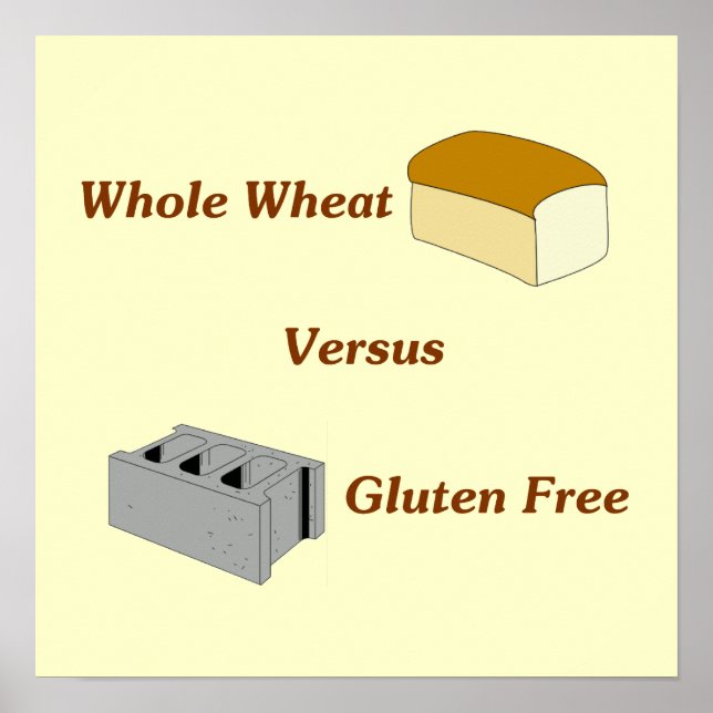 Hela vetet kontra glutenfritt poster (Framsidan)
