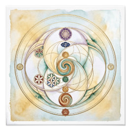 Helande harmoni Radionics-symbol Fototryck
