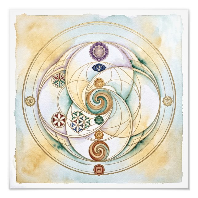 Helande harmoni Radionics-symbol Fototryck (Framsidan)
