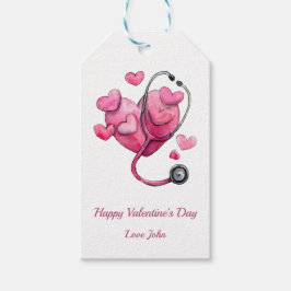 Helande hjärtans valentin-design presentetikett