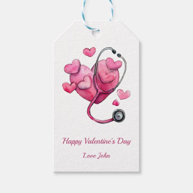 Helande hjärtans valentin-design presentetikett (Framsidan)