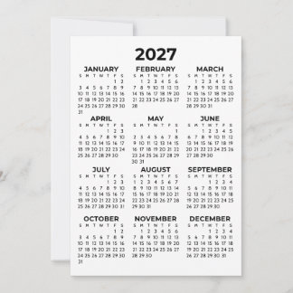 Helårskalender 2027 Grundläggande Enkel Inbjudningar