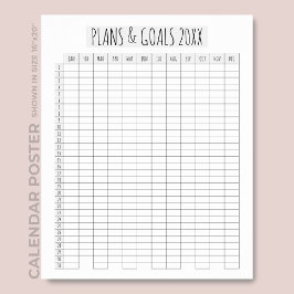 Helårskalender Script Planer & Mål Planerare Poster